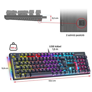 Spirit of Gamer XPERT K250 Mechanikus RGB Gaming billentyűzet (Red switch) #2