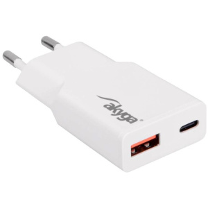 Akyga AK-CH-27 USB-A + USB-C GaN töltő QC 3.0 és PD funcióval (220V), 30W #1