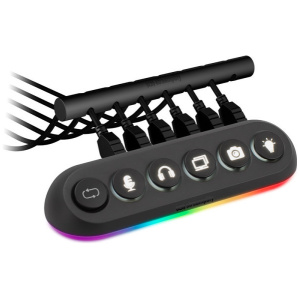 Streamplify Deck 5 5 portos RGB USB HUB, fekete #1