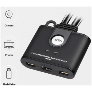 KVM 2 PC átkapcsoló - HDMI és USB csatlakozók ATEN CS22HF #2