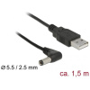 Delock USB DC 5V tápkábel 5,5x2,5mm 1,5m, L csatlakozós #2