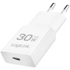 Logilink USB-C (PD) GaN töltő 30W teljesítménnyel, fehér #1