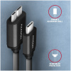 Axagon USB 3.2 (C) – USB 3.0 micro-B (M/M) adat- és töltőkábel 1m #3