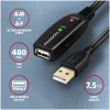 Axagon ADR-207 USB 2.0 extender kábel, aktív 7,5m #2