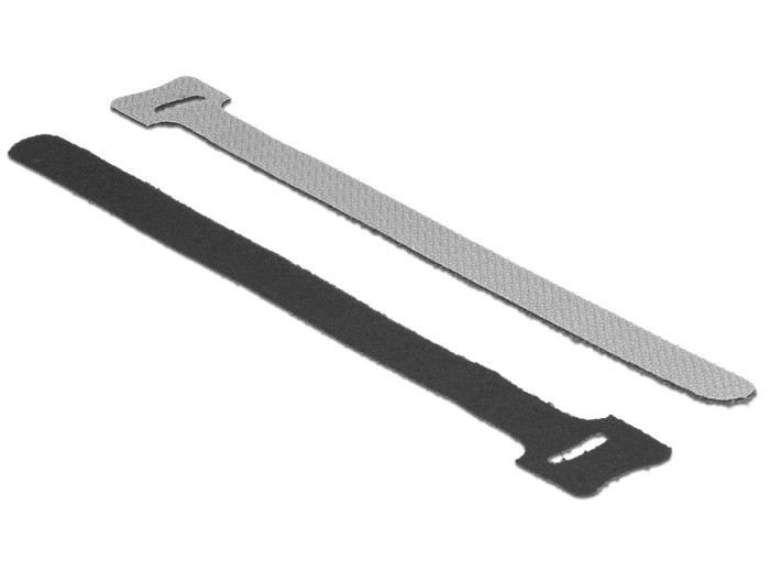 Delock hurkolható kábelkötegelő szett 200mm, fekete (10db / csomag) #1