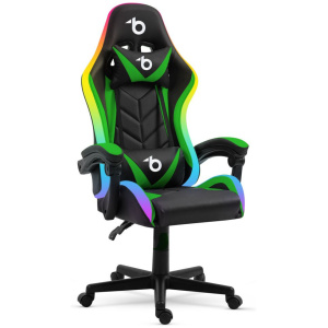 Delight BMD1115GR Gaming szék RGB világítással (fekete-zöld) #1