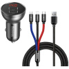 Baseus Digital Display autóstöltő 24W, 2×USB Type-A, 1.2m 3 fejű kábellel #1