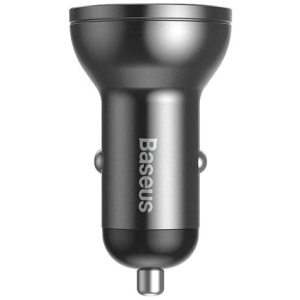 Baseus Digital Display autóstöltő 24W, 2×USB Type-A, 1.2m 3 fejű kábellel #2