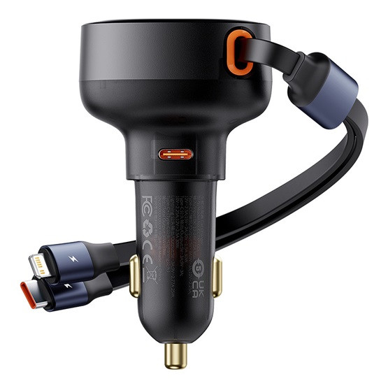 Baseus Enjoyment Pro autós gyorstöltő 60W, automata behúzós kábellel #1
