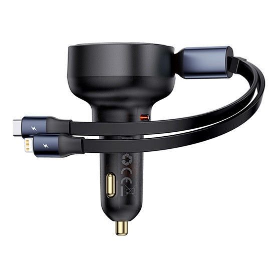 Baseus Enjoyment Pro autós gyorstöltő 60W, automata behúzós kábellel #2