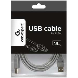 Gembird USB 2.0 kábel (A/B) 1,8m (nyomtatóhoz) - szürke #2