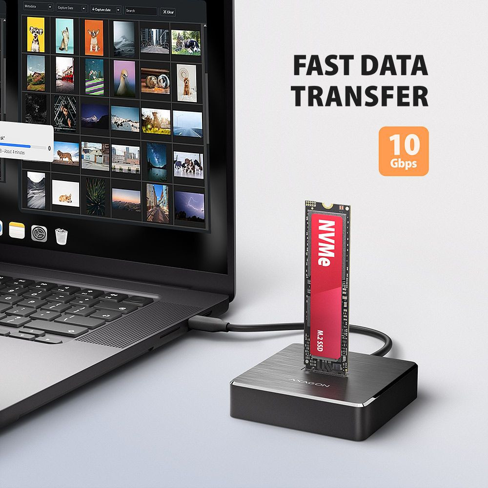 Axagon ADSA-M2C11 NVMe / SATA 10Gbps Dock dokkoló USB-C #4